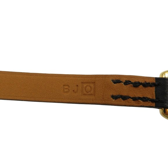 Hermes Leather Black Gold O Stamped Choker 1340HERMES Jewelry